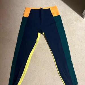 Womens leggings with colored striped sides